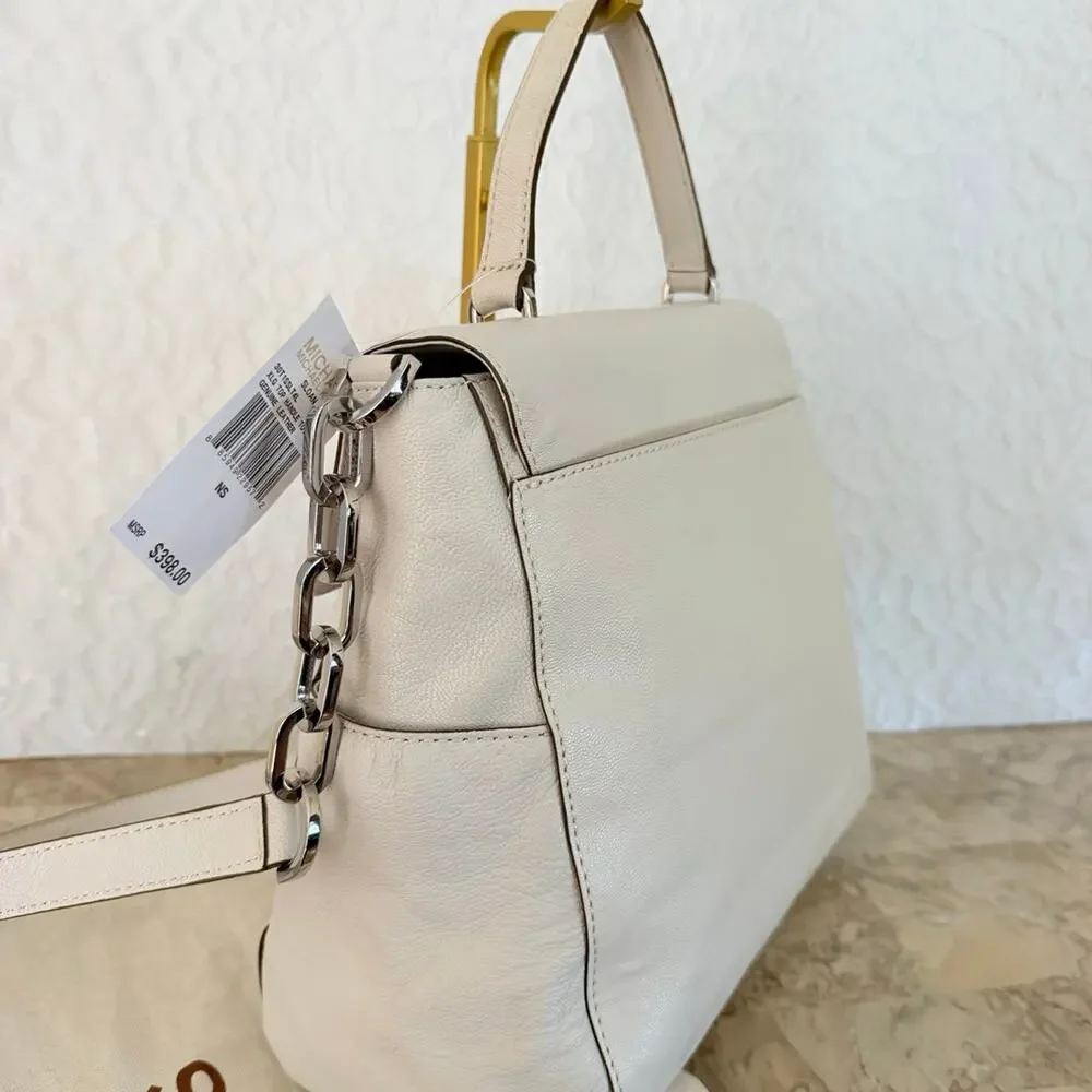 MICHAEL KORS Sloan vanilla/cream caviar textured leather shoulder bag crossbody